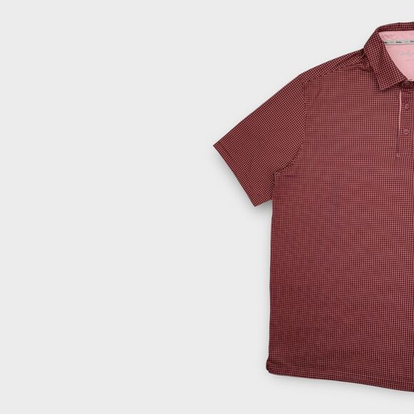 Walter Hagen Golf Polo Shirt Mens Large Micro Check Performance Stretch Preppy - Picture 4 of 15